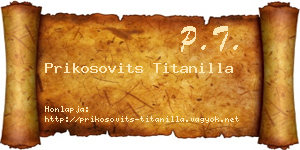 Prikosovits Titanilla névjegykártya